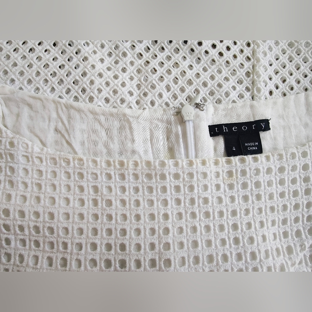 Theory White Eyelet Midi Dress - Picture 8 of 8